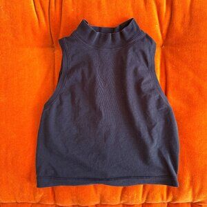 Lululemon Black Sleeveless Tank Crop Top with Mock Neck Black Size 10